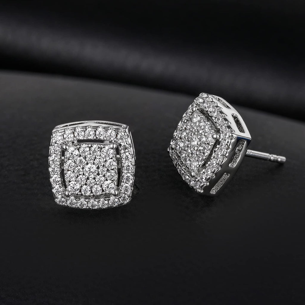 TRUMIUM Stud Earrings for Men Women Cubic Zirconia Hypoallergenic Studs