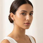 Reffeer 925 Sterling Silver Flower Chain Drop Earrings Hoop for Women Teen Girls Huggie Hoop Dangle Earrings Chain (B-Gold)