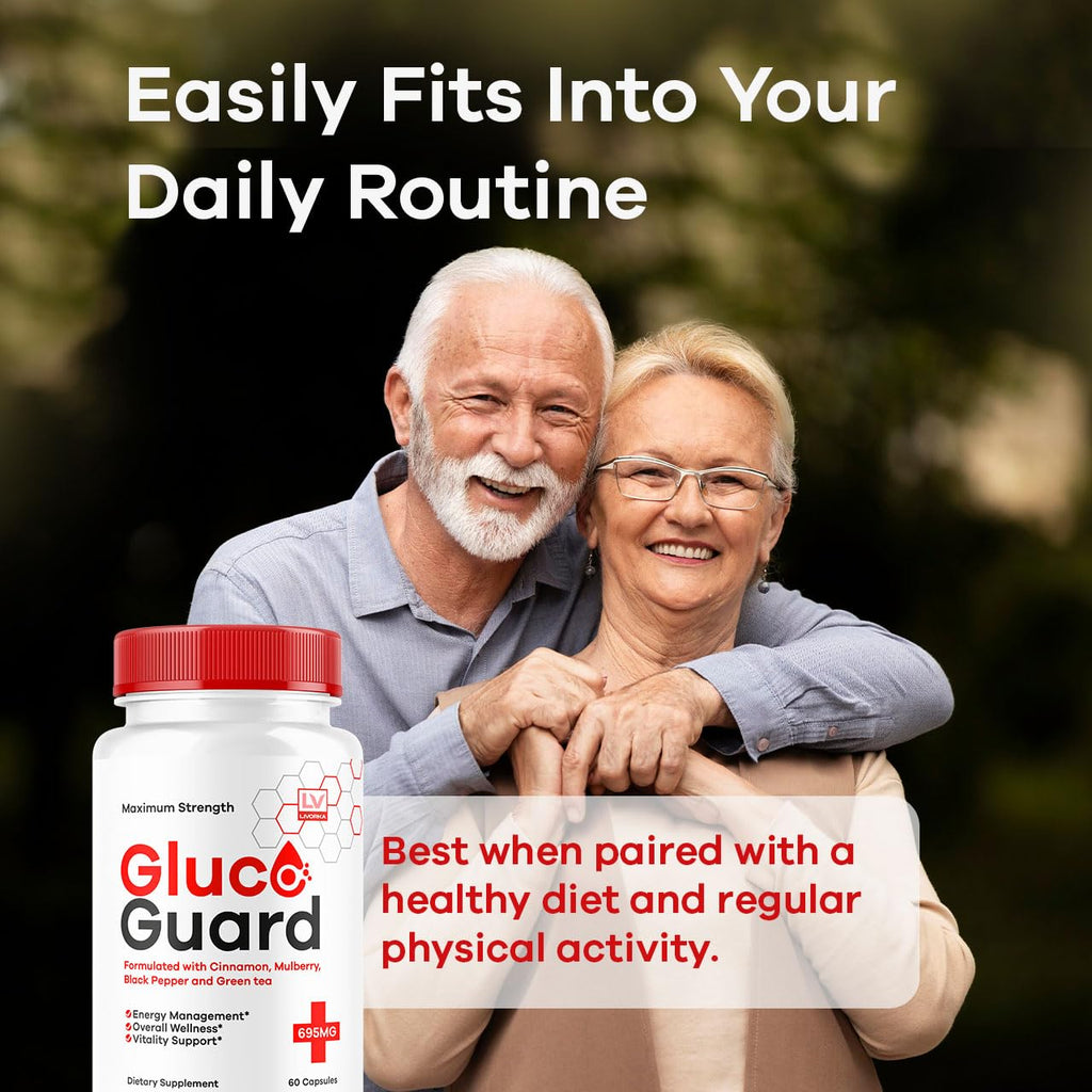 GlucoGuard Capsules - Official GlucoGuard Advanced Blood Support Formula, Natural GlucoGuard Pills Maximum Strength, GlucoGuard Health & Wellness Vitamin Supplement, 30 Capsules for 1 Month