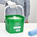 Matthew Red&Green&Blue Detergent and Sanitizing Cleaning Bucket 8 Quart Cleaning Pail,Set of 3 Square Containers,Built-In Spout w/Handle,Wash Rinse Sanitize Handwash Bucket,Incl.3Pcs Microfiber Cloths