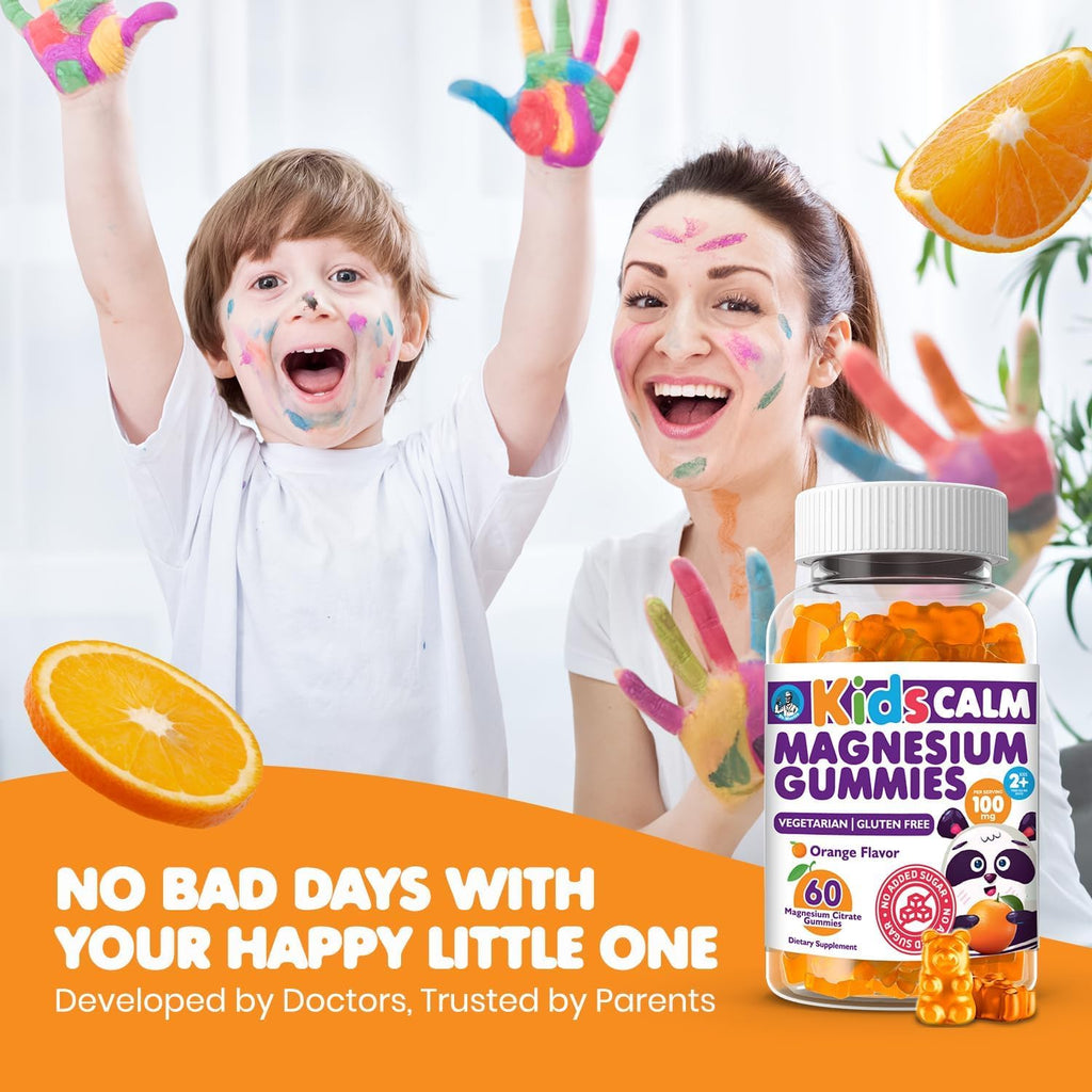 DR. MORITZ Sugar-Free Calm Magnesium Gummies for Kids and Adults - Non-GMO Magnesium Citrate Gummies - Orange Flavor - 2-Pack (120 Count)