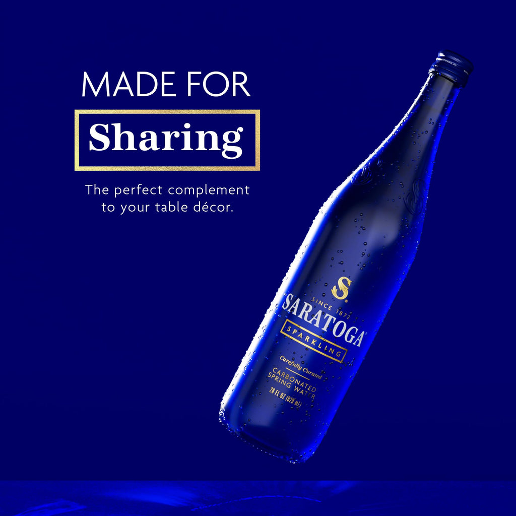 Saratoga Sparkling Spring Water - 28 oz. (Carbonated, Pack of 12 bottles)