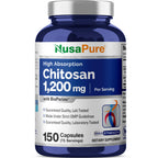 NusaPure Chitosan 1200mg 150 Caps (Non-GMO & Soyfree) with Bioperine