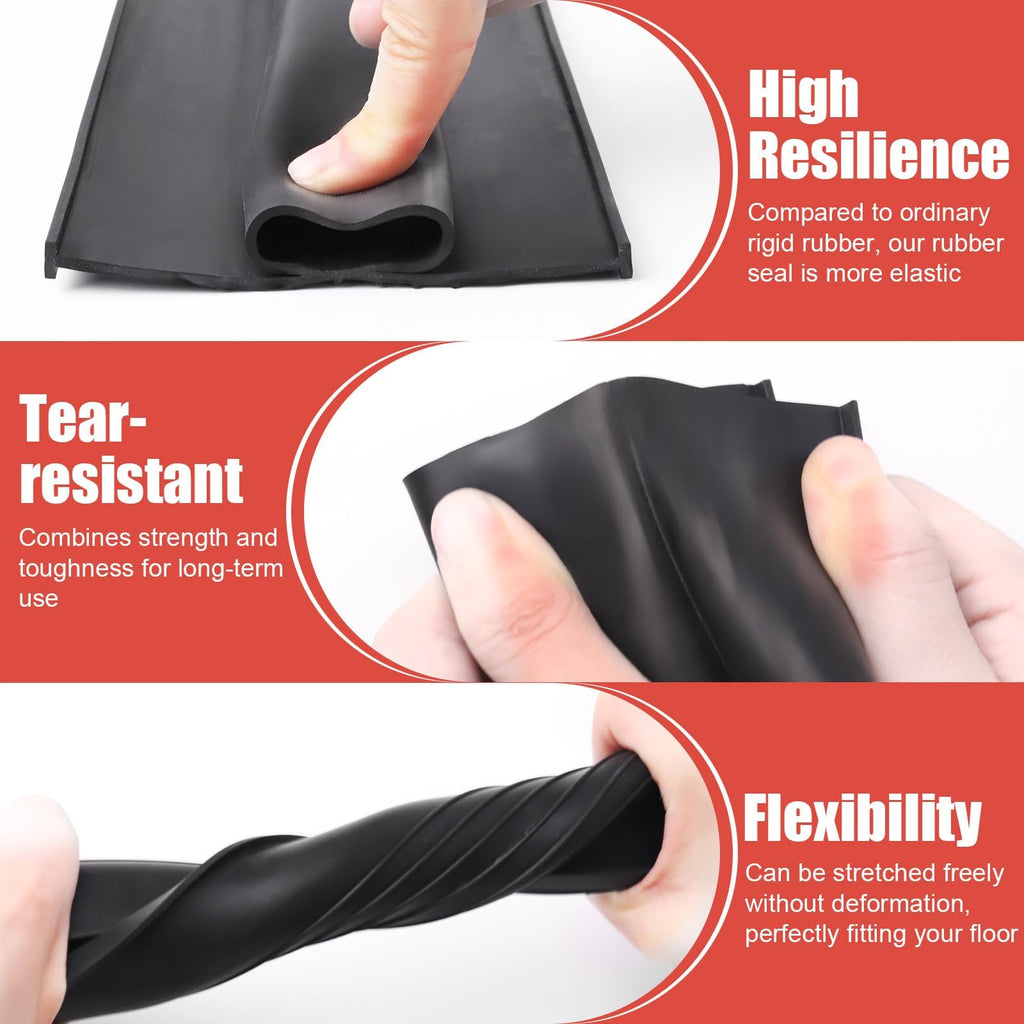 Garage Door Seals Bottom Rubber - Jobon 20 Ft Universal U+O Weatherproofing Garage Door Weather Stripping Bottom Seal Replacement Fits Most Standard Garage Doors, Easy Installation
