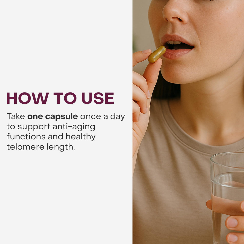 Healthycell Telomere Length Supplement - Anti-Aging Telomere Lengthening Supplements with Phytonutrients & Vitamins for Cellular Health - AC-11, Astragalus & Resveratrol - 30 Capsules