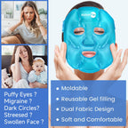 AiricePac Colding Ice Face Mask and Cooling Eye Mask for Puffy Eyes & Migraine Relief, Gel Eye Mask, Cool Face Masks for Dark Circles, Eye Surgery, Sleeping, Pressure, Headaches, Skin Care