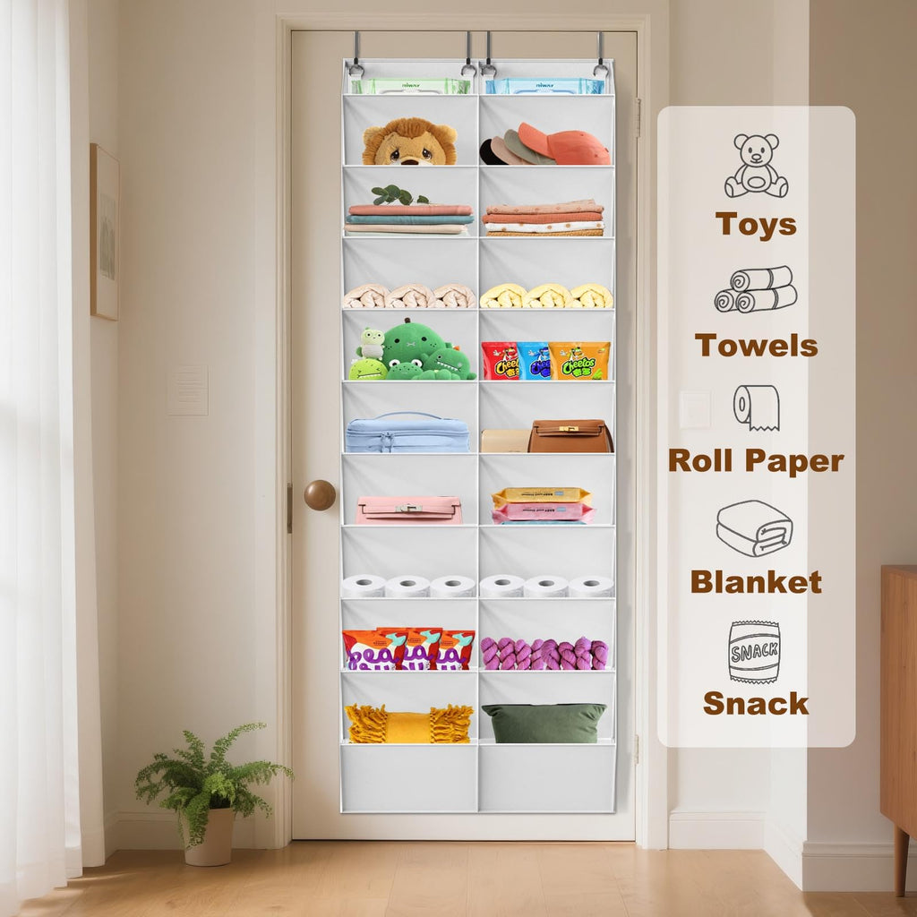 UVIAHOMI 20-30 Pairs Over the Door Shoe Organizer, 10-Tier Door Shoes Rack