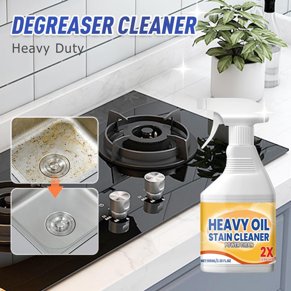 Kitchen Heavy Oil Cleaner Spray,3.38 Oz All Purpose Kitchens Heavy Oil Cleaning Agent, Grease Remover,Kitchen Degreasing Cleaning Spray for Stove,Oven,Dishwasher,Appliances (2PC With 2 Sponge)