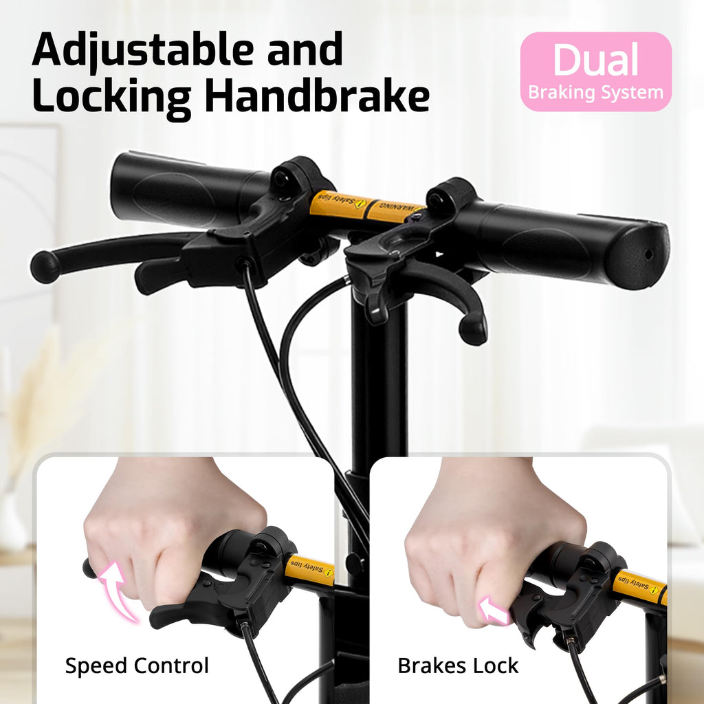 VitaSophy Knee Scooter with Disc Brake, Steerable Knee Walker for Adults,Foldable Rover Scooter for Broken Foot Injured Leg Crutch,Pink