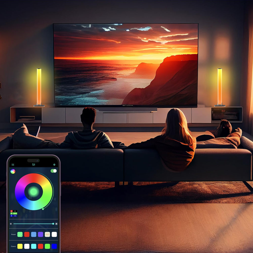 Barhootao RGB Light Bar,Smart LED Light Bar for Room,16 Million Colors,Three Control Modes,Dynamic Music Sync Mode,213 Preset Modes,USB Interface���Without Adapter���