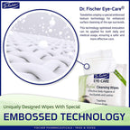 Dr. Fischer Eye Wipes - Hypoallergenic Eyelid Wipes for Everyday Eye Cleansing and Gentle Makeup Remover. (6 packs of 30 wipes each)