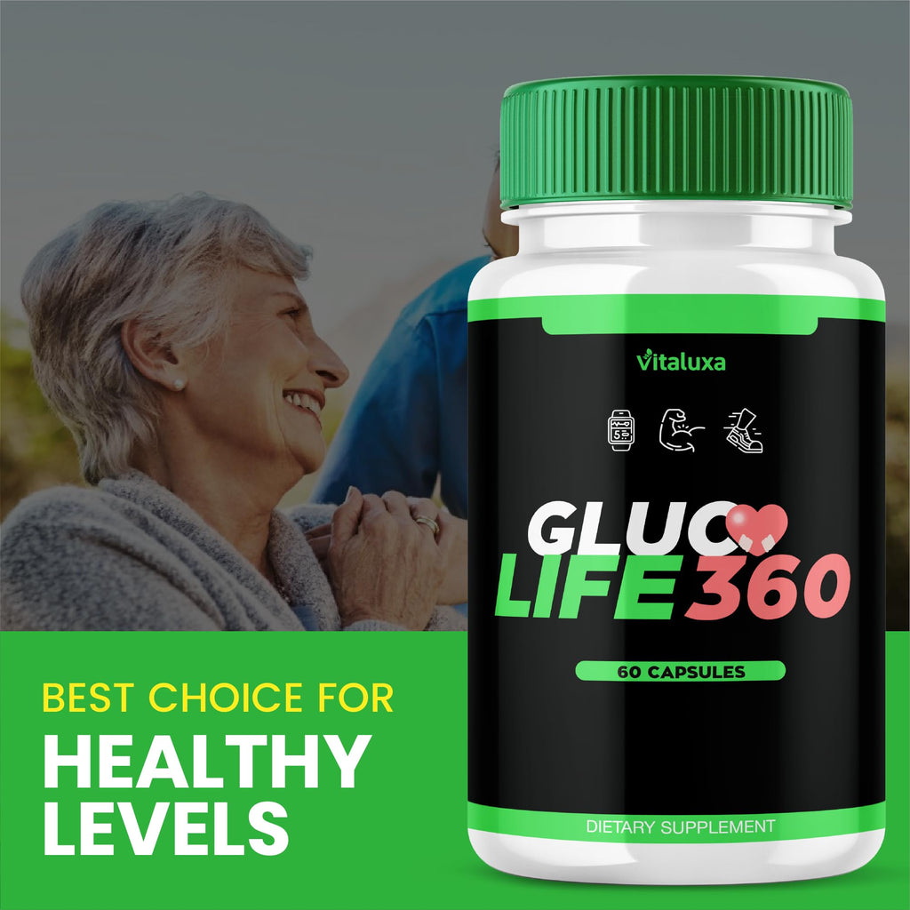 Gluco Life 360 Capsules, GlucoLife 360 Supplement with Advanced Maximum Strength, Premium Health Formula Pills for Overall Health & Wellness, GlucoLife360 Vitamins Reviews, Made in USA (60 Capsules)