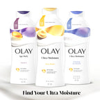 Olay Body Wash for Women, Ultra Moisture, 24hr Moisturizing, Hydrating & Refreshing, B3 Vitamin Complex, Free of Parabens & Phthalates, for All Skin Types, Shea Butter Scent, 22 fl oz (Pack of 4)