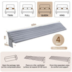 Queen Bed Wedge Pillow for Headboard Gap, Ergonomic Waves Bed Mattress Gap Filler(0-7") with High-Density Foam, Non-slip Bottom, Bed Gap Filler with Large Pockets & Washable Cover, Grey(60"x10"x6")
