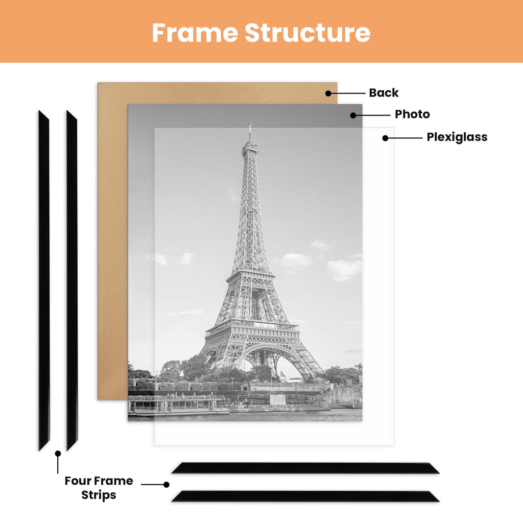 upsimples 18x24 Poster Frame, Easy Slide-In Assembly, Black, 3 Pack