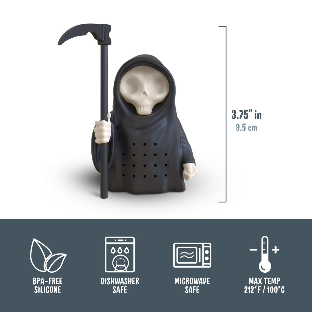 Genuine Fred GRIM STEEPER Grim Reaper Tea Infuser, Silicone, 3.75" Tall