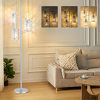 GHOOCEMLUX Dimmable Floor Lamp, Farmhouse Standing Lamp with Elegant Metal Cages, Industrial Tall Tree Floor Lamps for Living Room, Bedroom, Study Room, Office, 2000LM LED Bulbs Included -68", Silver