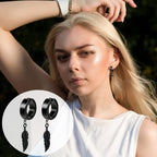 ONESING 12 Pairs Black Magnetic Earrings: Clip On, Hoop & Dangle Designs - Non-Piercing Set for Men & Women