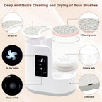 Electric Makeup Brush Cleaner Machine With Makeup Brush Dryer, Automatic Spinning Cosmetic Brushes Cleaner Tool Fit for All Size Makeup Brush with Makeup Brush Cleaning Mat