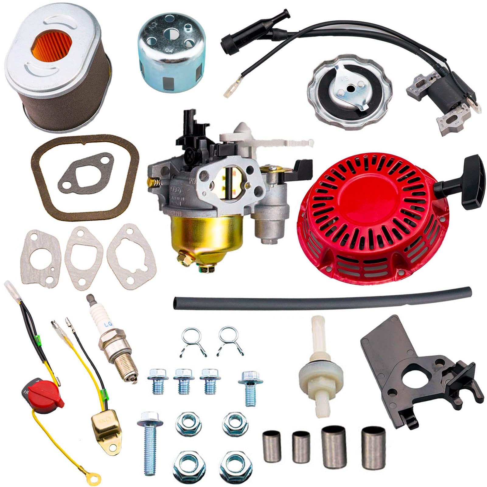 Tapa Adjustable Carburetor Recoil Starter Assembly Tune Up kit for Honda GX160 GX200 GX140 GX120 and Power Equipment with These Engine