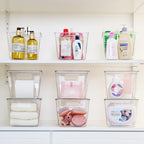 Vtopmart 6 Pack Clear Stackable Storage Bins with Lids, Large Plastic Containers with Handle for Pantry Organization and Storage,Perfect for Kitchen, Fridge, Cabinet, Bathroom Organizer