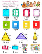 Jasonwell Magnetic Tiles Kids Magnetic Blocks 60PCS Building Sets 3D Magnet Tile Building Blocks Toy Construction Educational STEM Toys Gifts for Toddlers Boys Girls 3 4 5 6 7 8 9 10 + Year Old