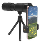 Zoom Lens for iPhone Android, 4K 10-300x40mm Compact Monocular Telescope Mini for Stargazing Space Lover Night Vision Bird Watching Hunting, Super Zoom Monoscope (Smartphone Holder&Tripod Included)