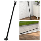 SECURITYMAN 3-in-1 Door Security Bar, Security Door Stoppers & Door Barricade – Heavy Duty Adjustable Iron Security Lock Bar for Home Defense, Apartment & Travel Safety (1 Pack - Black)