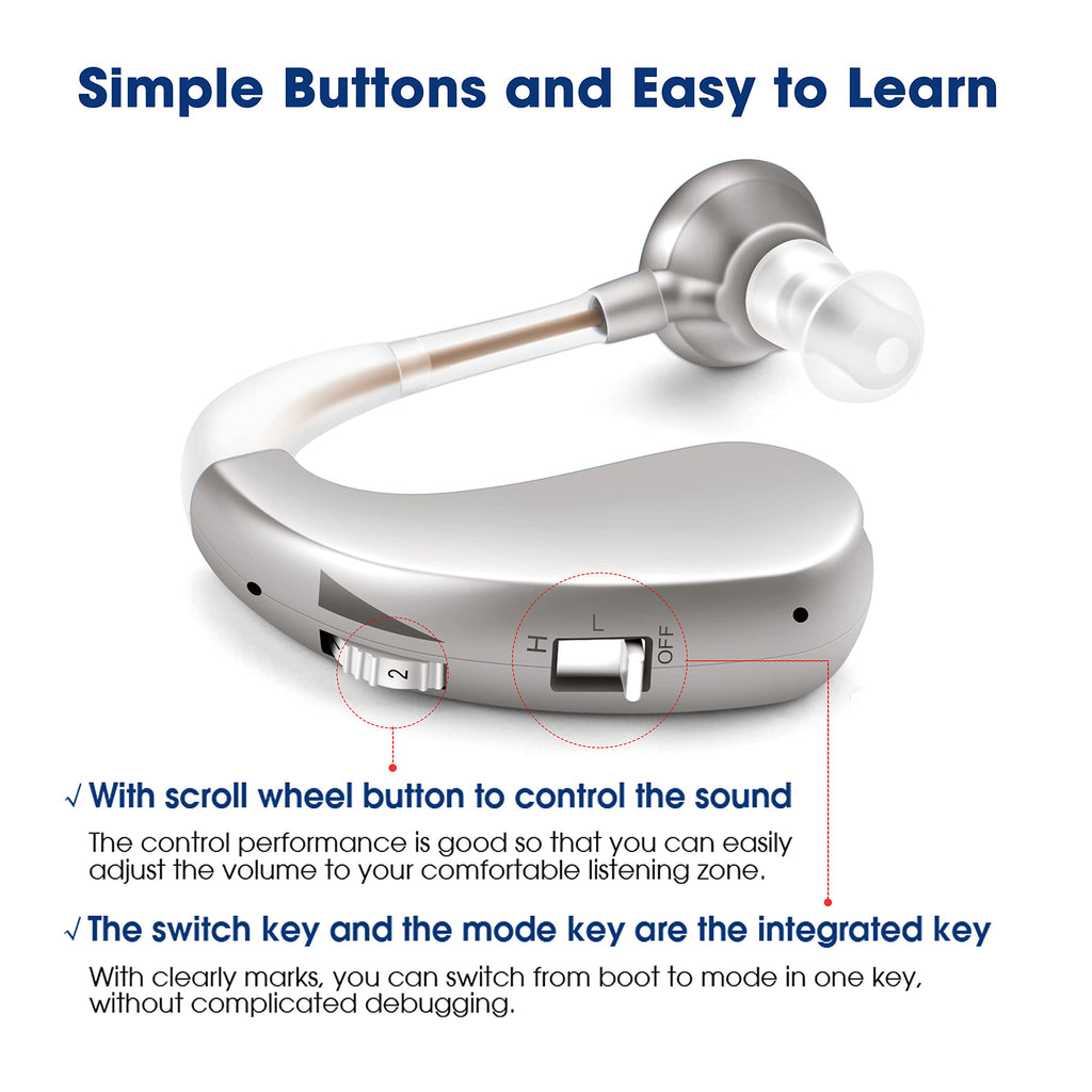 Britzgo Hearing Aids,Noise Cancelling by Digital Chip,Rechargeable Sound Amplifier,40 Hour Life Per Charge,Suitable for Hearing Loss