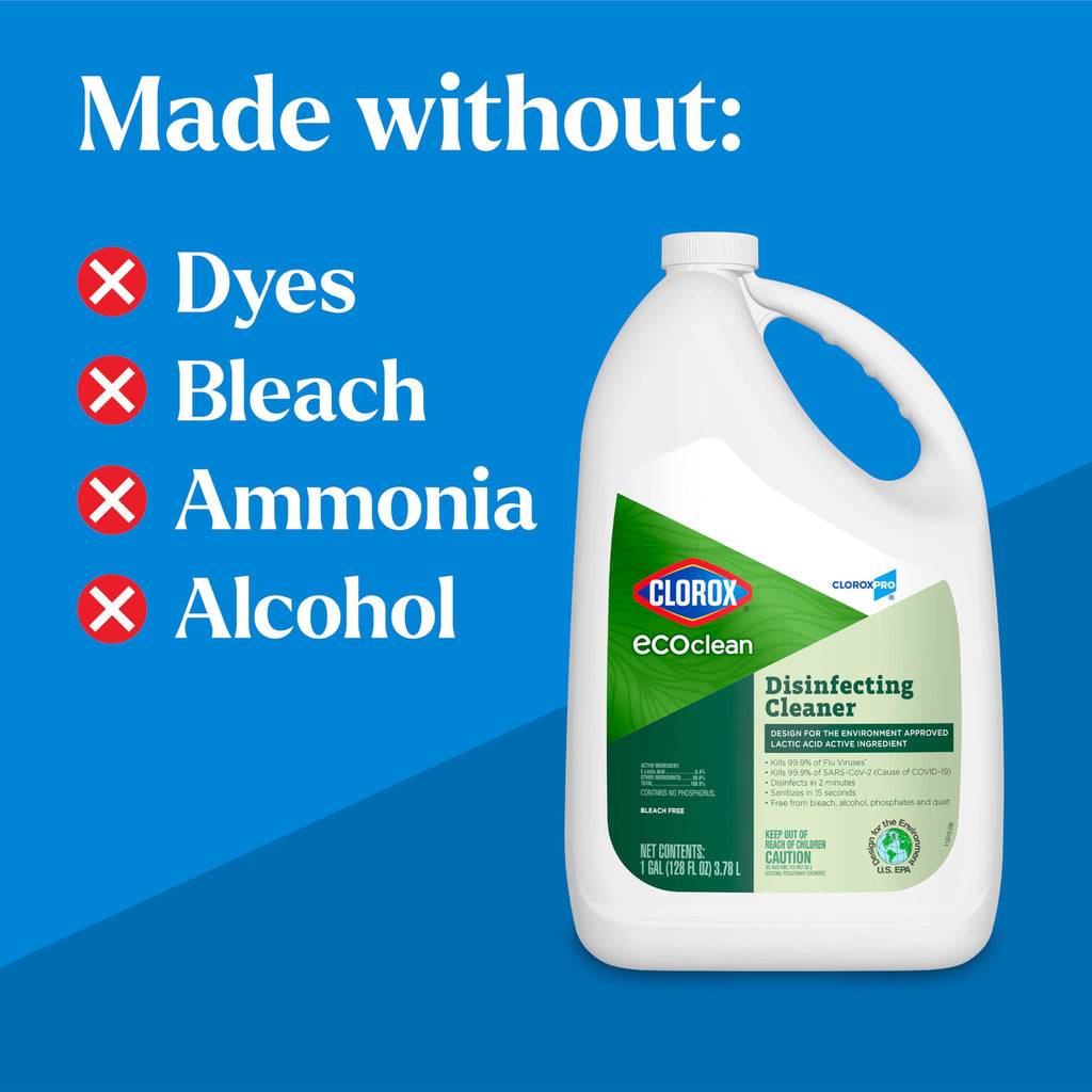 Clorox CloroxPro EcoClean Disinfecting Cleaner Refill, 128 Fluid Ounces