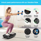 Vibration Plate Exercise Machine with Resistance Bands for Working Out,Softgym Vibration Plate for Foot Massage Power Plate Vibration Platform, Waver Vibration Plate 400 Lbs with Exercise Bands-Black