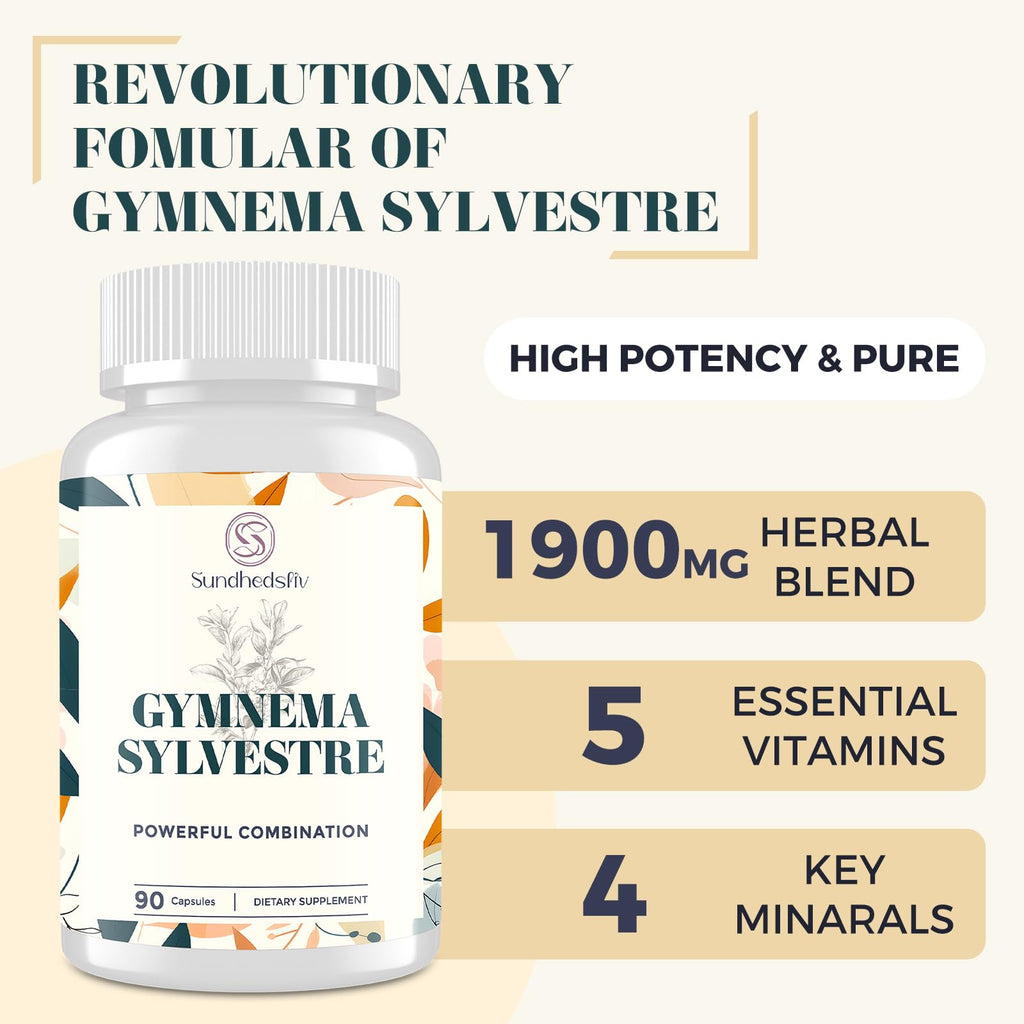 Sundhedsliv 16 in 1 Blxxd Sugr Effective Gymnema Sylvestre Supplement 2100MG | with Berberine, Cinnamon, Bitter Melon | Vitamins, Magnesium & Chromium | 90 Vegan Capsules