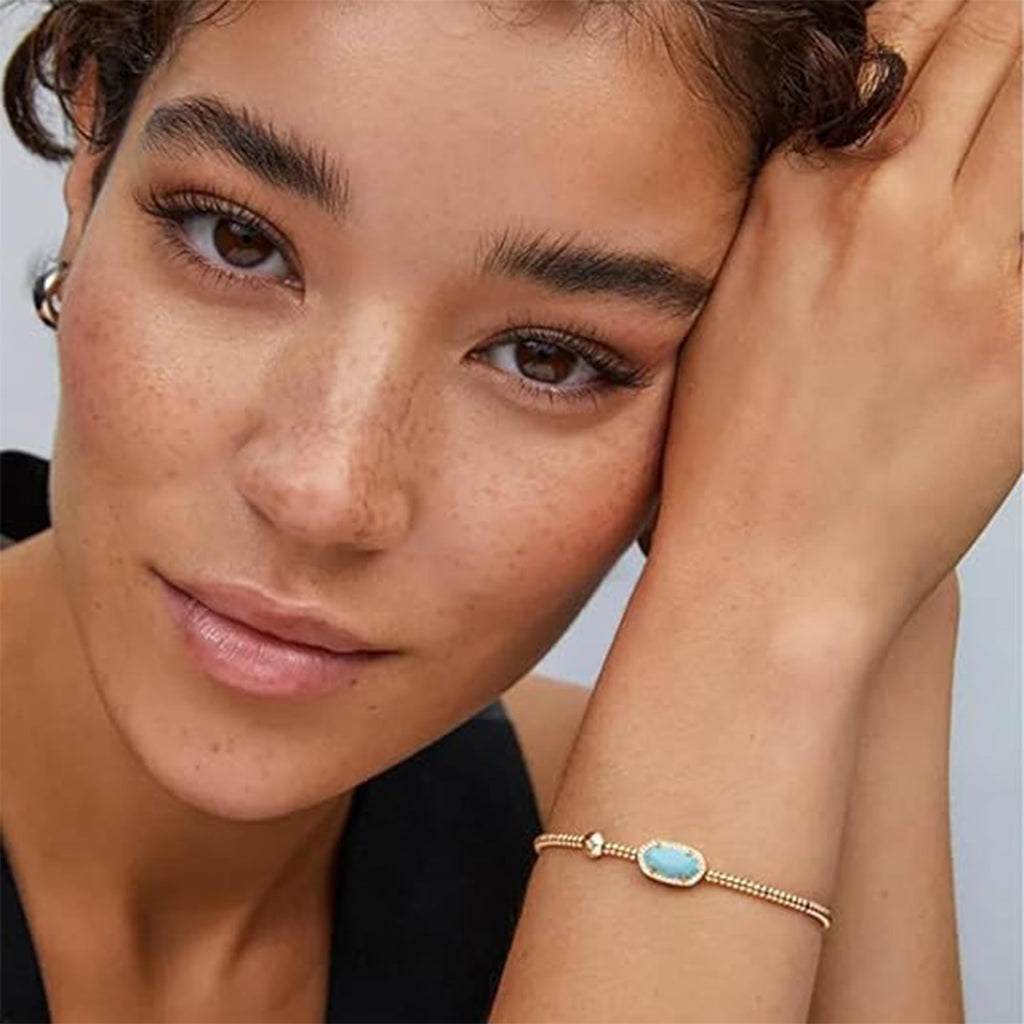 Kendra Scott Grayson Stretch Bracelet, 14k Gold Plated Brass, Mother-of-Pearl, Fashion Jewelry for Women