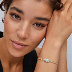 Kendra Scott Grayson Stretch Bracelet, 14k Gold Plated Brass, Mother-of-Pearl, Fashion Jewelry for Women