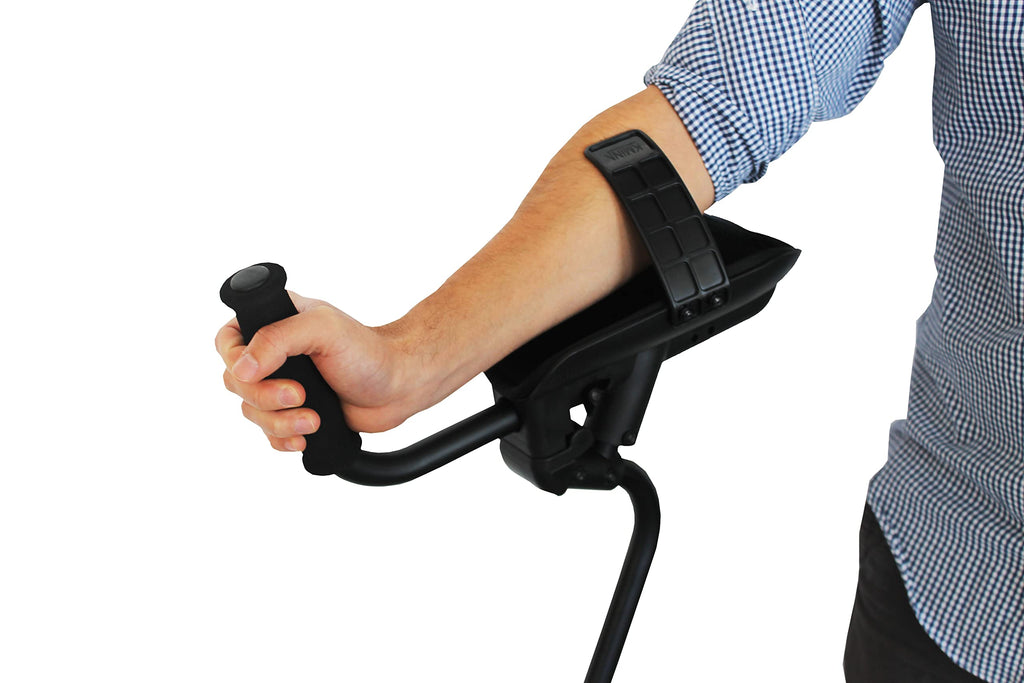 KMINA Adjustable Forearm Crutch for Adults (x1 Unit, Right Handed), Ergonomic Non-Slip Handles with Elbow Support, Patented, PRO Model, Made in Europe