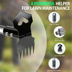 60" Weed Puller Tool with Long Handle, 2-in-1 Weed Rake & Garden Hoe, Stand Up Weeding Tools Gardening, Heavy Duty Steel Weeder Tool, Manual Uprooting Weed Remover Tool for Yard, Lawn, Patio, Garden
