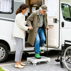 SOYO Mobility One Step Stool, Heavy Duty Indoor Outdoor Non-Slip Small Step Platform Assistive Device for Adult Elderly, Standing Support and Step Riser for Car, Bed, Door, Stair, Bathroom, White-Gray