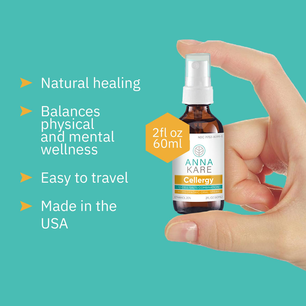 Cellergy – All 12 Schuessler Cell Salts Blend for Natural Mineral Balance & Vitality | Vegan, Lactose-Free, Sugar-Free | 60 ml Oral Spray Homeopathic Supplement by AnnaKare