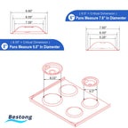 Chrome Range Drip Pans compatible with GE, Hotpoint and Kenmore Electric Stove - Replacement for WB31T10010, WB31T10011 (4 Pack, 2pcs 6" and 2pcs 8")