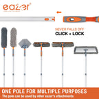 Eazer 89'' Squeegee Window Cleaner 2 in 1 Rotatable Window Cleaning Tool Kit with Extension Pole, Window Washing Equipment with Bendable Head for Indoor/Outdoor Window and Car Glass