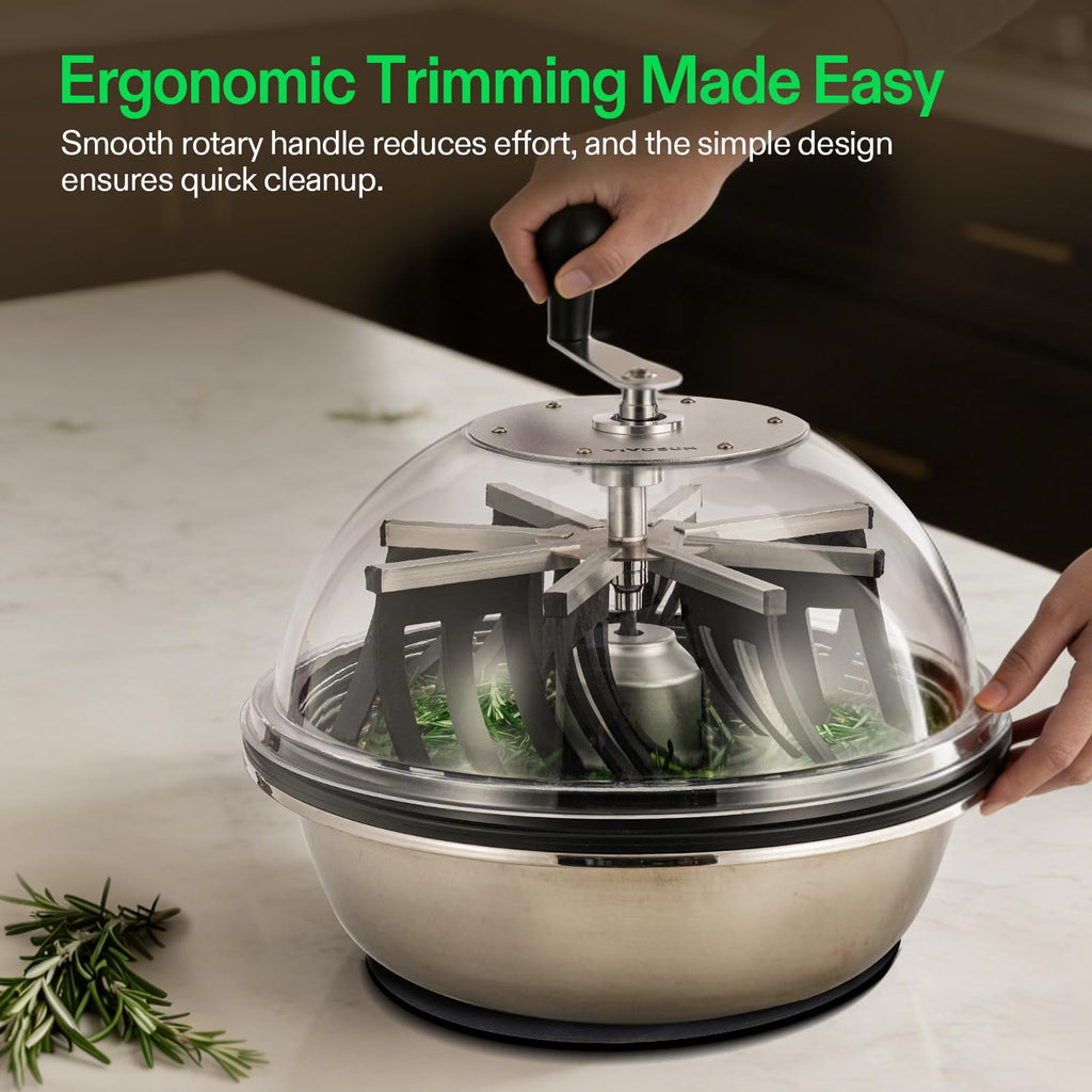 VIVOSUN 19" Bud Leaf Bowl Trimmer with Clear Dome, Stainless Steel Blades