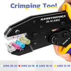 haisstronica Wire Stripper and Crimper Set, AWG 26-10 for Heat Shrink