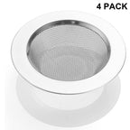 LASSHSWA 4 PCS Kitchen Sink Strainer Stainless Steel, Kitchen Sink Drain Strainer，Sink Strainers with Large Wide Rim 4.5" Diameter for Kitchen Sinks