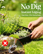 2" Tall 40ft No-Dig Flexible Plastic Garden Edging Kit with 40 Metal Spikes