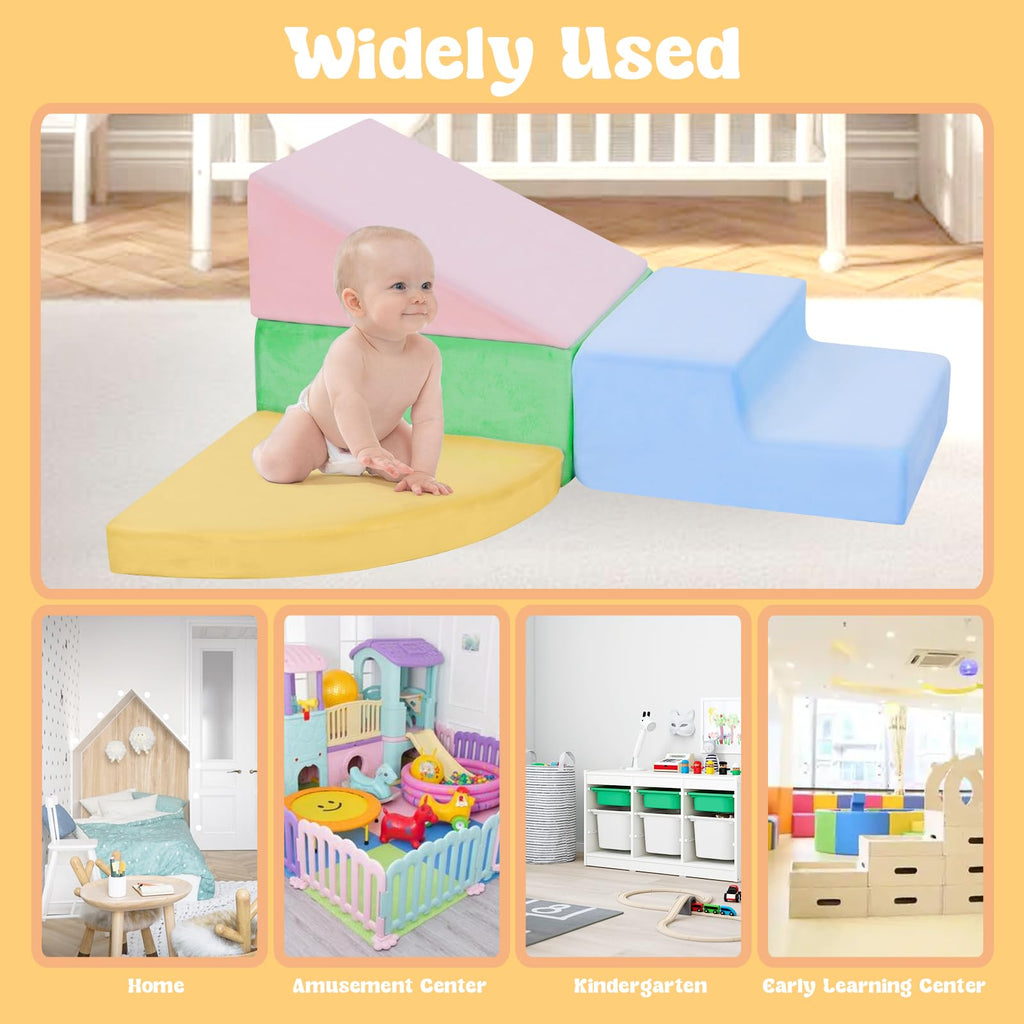 Climbing Toys for 1 Year Old,4-Piece Foam Baby Climbing Blocks for Toddlers