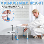 SOUHEILO Adjustable Shower Chair for Inside Shower, HSA/FSA Eligible Round Shower Stool for Inside Bathtub, Tool-Free Shower Seat for Elderly/Senior/Disabled/Pregnant