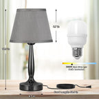 Kakanuo Touch Table Lamp for Bedroom, Small Bedside Lamp with USB C Charging Port, 3 Way Dimmable Touch Control Nightstand Lamp for Living Room and Office, LED Bulb Included