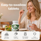 Grenera Organic Moringa Tablets | USDA Organic, 500mg Per Tablet | Uncoated Herbal Supplement, Single Ingredient Moringa Leaf Powder | Lab Tested Quality, Vegan & Kosher Certified | 240 Count