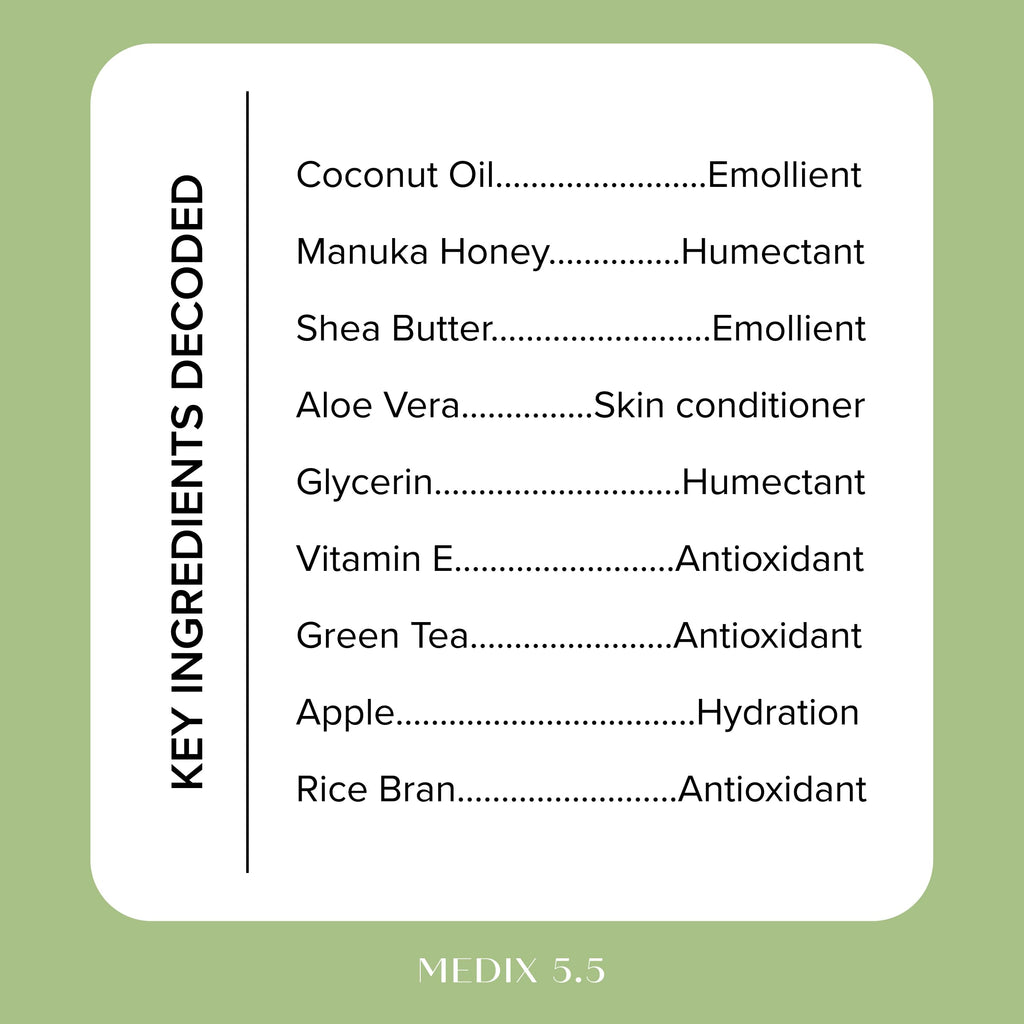 Medix 5.5 Men & Women Coconut Body Lotion + Manuka Honey Cream | Natural Coconut Oil Lotion | Moisturizer Cream Body Butter Skin Care Balm | Stretch Marks, Cellulite, & Dry Skin |15 Fl Oz