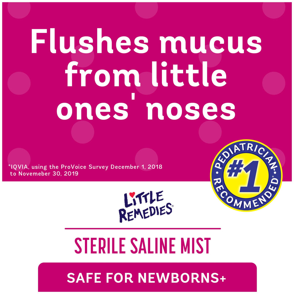 Little Remedies Sterile Baby Saline Nasal Mist, Safe for Newborns to Relieve Stuffy and Dry Noses, 3 Fl Oz, Pack of 3